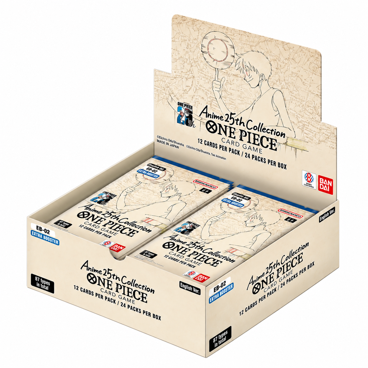 One Piece TCG Card Game EB02 - Anime 25th Collection - Extra Booster Display EN